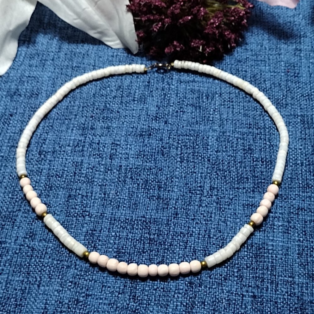 Coral & Puka Shell Necklace